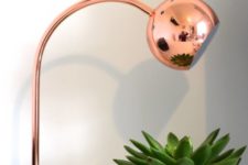 15 modern copper round lamp with a glass base
