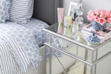 19 a mirrored nightstand is a cool idea for a modern girlish bedroom
