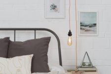 20 a plug-in light with a copper cord is great for a Scandinavian or industrial space