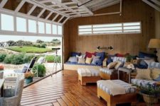 21 rolled up garage doors for a countryside living room
