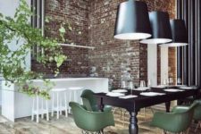 21 sage green chairs make this dining area fresher and livelier