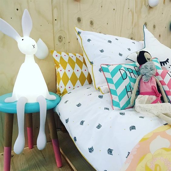 sitting bunny lamp is a great companion for kids and they will comfortable with it by the bed