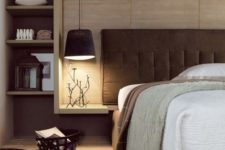 30 a big frabric covered lampshade adds coziness to the bedroom decor