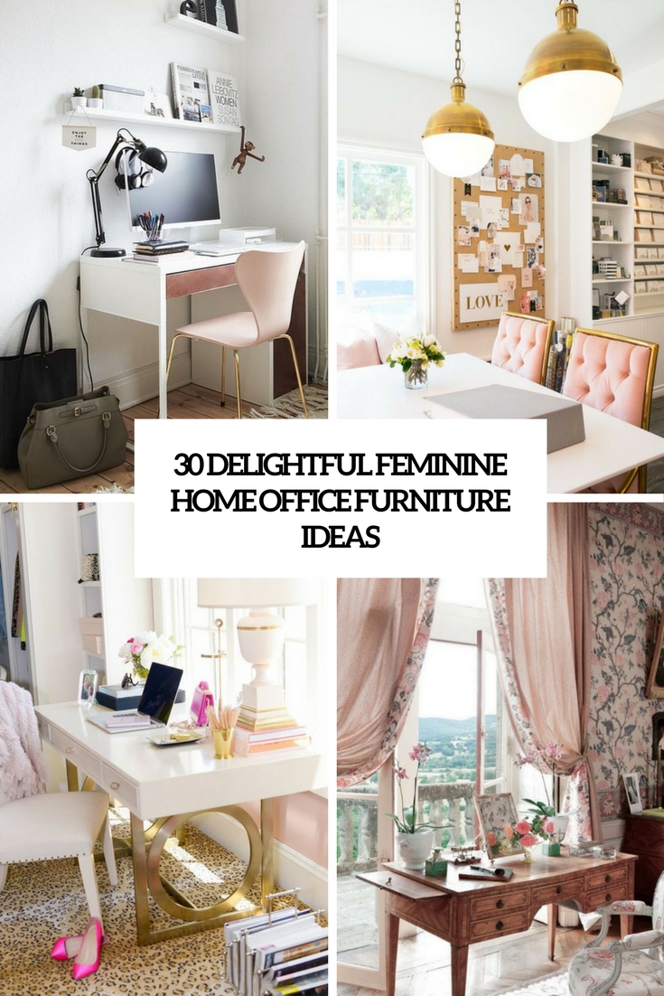 delightful feminine home office furniture ideas