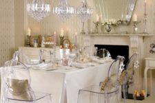 30 gorgeous crystal chandelier composition over the dining table