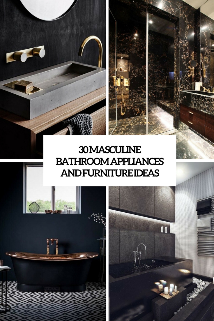 30 Masculine Bathroom Appliances And Furniture Ideas