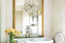 30 oversized vintage gilded frame mirror is ideal for a girlish space