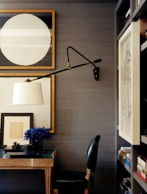 stylish wall sconce with a traditional lampshade