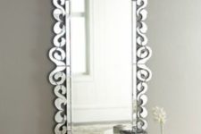 33 pretty feminine mirror with curled mirrored frame