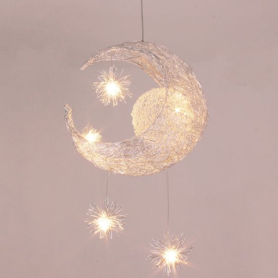 wicker moon and stars pendant lamp will be a show stopper in any room