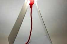 36 metal lamp of a single sheet and a bulb with a red cord