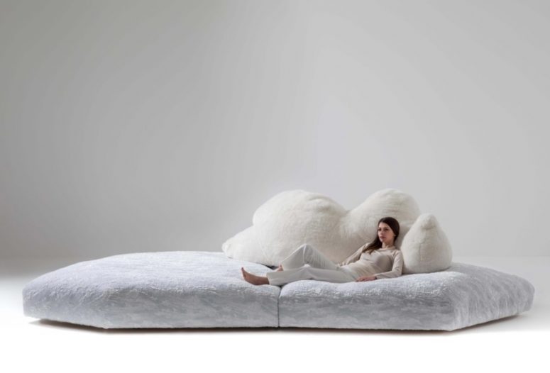 Pack Sofa by Edra is a unique statement piece featuring an ice float and a back looking like a bear