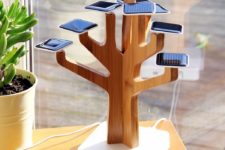 01 Solar Suntree battery charger is an eye-catchy piece that can accomodate a lot of gadgets at once and recharge them all