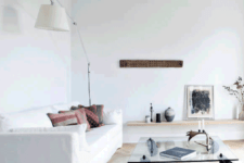 all-white living room