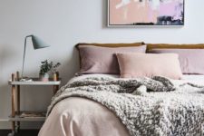 10 blush bedding and a cool blush picture add a soft feel to the space