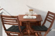 11 Ikea Applaro table and two folding chairs allow you to adjust the table size according to your space and needs