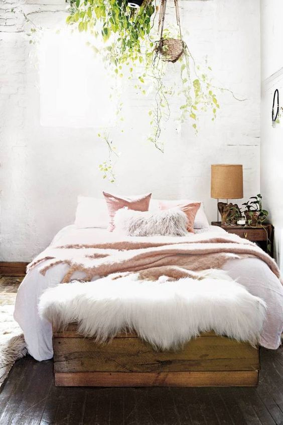 hang some greenery over the bed