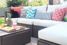 24 Ikea Arholma patio furniture looks modenr yet a bit rustic and cozy