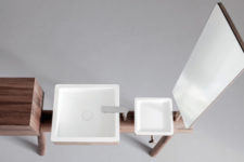 01 Dressage bathroom collection combines comfort and modern and fresh design, a modern material with a traditional one