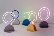 01 Group 18 is a neon light made for your home, it’s like a sign and a table lamp in one, a funky idea for a modern space