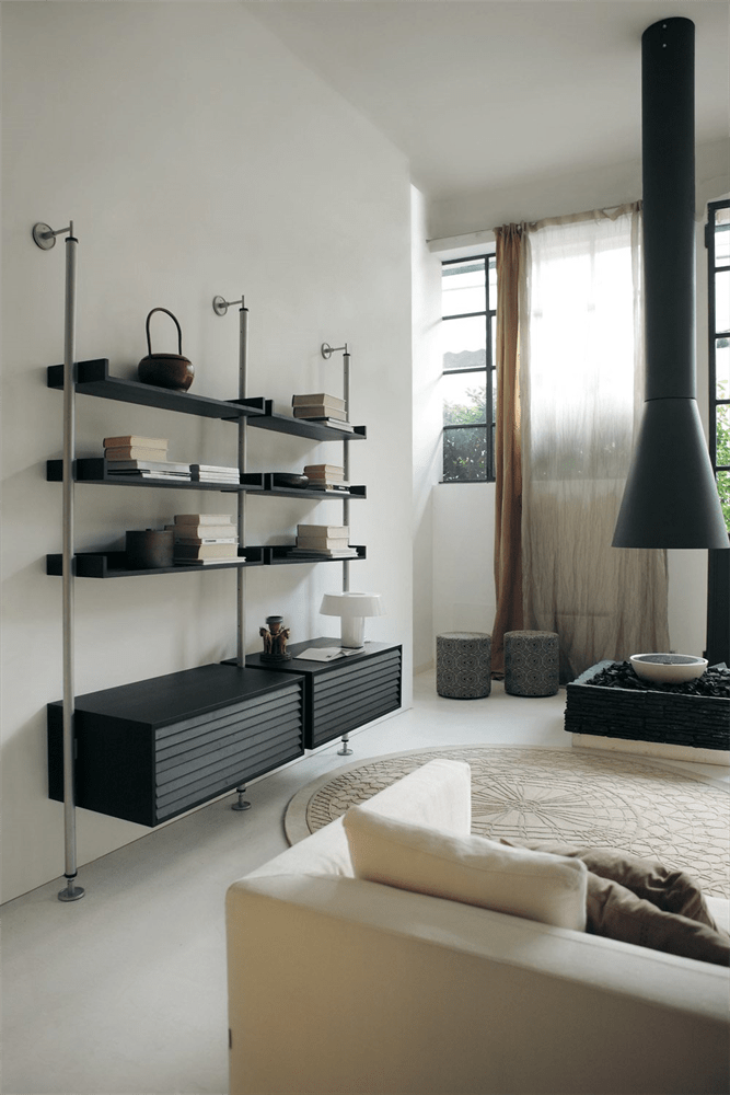 The Ubiqua Modular System has a beutiful base unit and some shelves on a metal structure