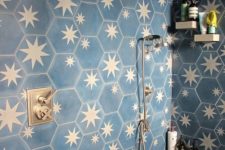 04 navy tiles with copper stars look dreamy and very eye-catching
