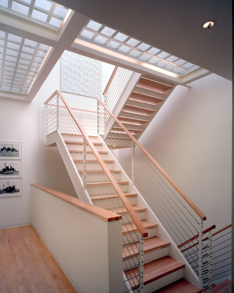 The staircase is an architectural element, which connects all the levels