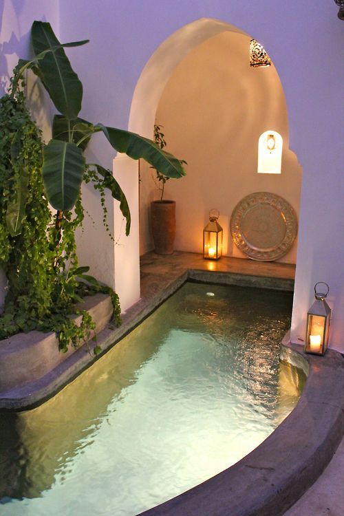 a small pool with inner lights is a great choice to swim at night, too