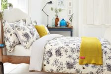16 cream and black floral bedding reminds of vintage