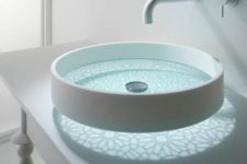 17 a beautiful glass sink with a pattern is a chic idea for a modern bathroom