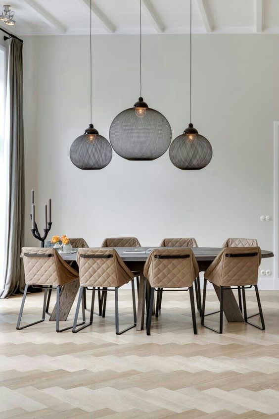 lamps with black fabric shades make a modern statement