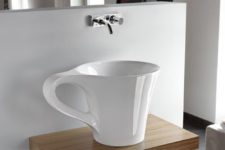 Extraordinary Bathroom Washbasin Sink Cup Shape Furniture Modern Design