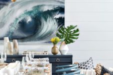 25 a gorgeous ocean artwork for a seaside dining space