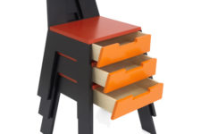 stacking chair and desk by Frederic Collette