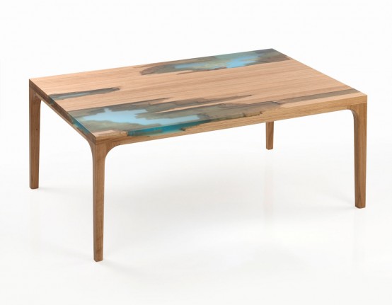 wood and resin table by Manufract (via www.digsdigs.com)