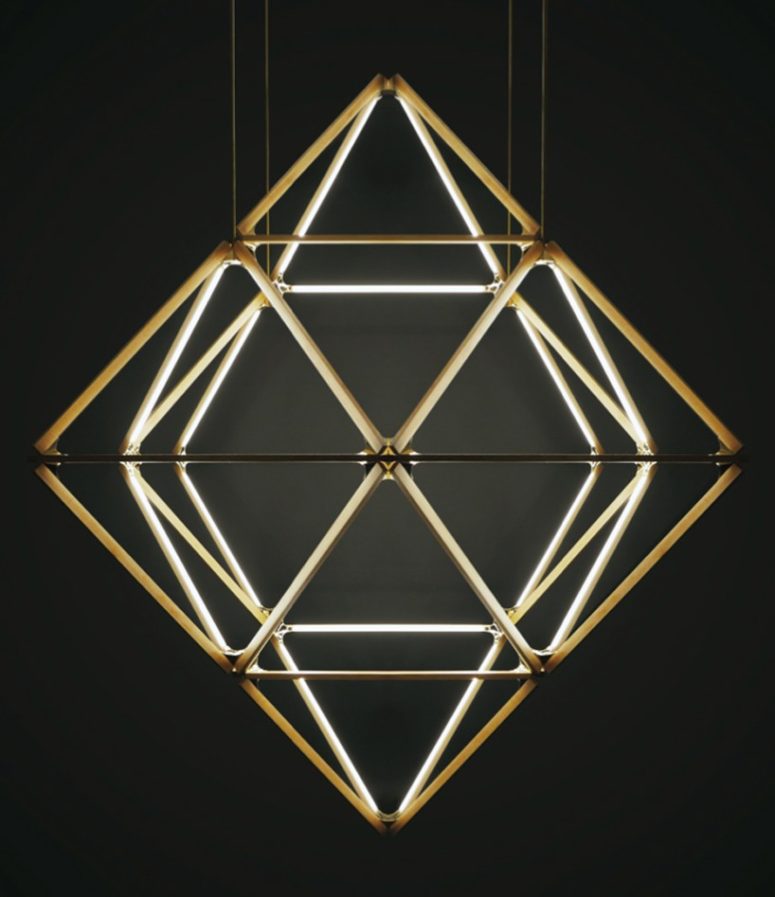 X diamond 3/60’ chandelier by Stickbulb (via www.designboom.com)