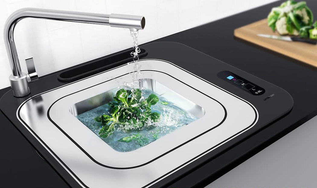 Lifting sink is a unique piece that allows saving water and washing dishes and food more effectively than before