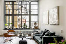 01 This Stockholm apartment is in a converted brewery but nothing reminds of its industrial factory as it’s decorated in Scandinavian apartment