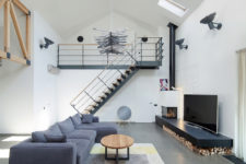 01 This modern home with light industrial features and very practical decor is renovated from an abandoned one