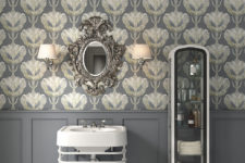03 Grey with gold prints for a refined bathroom