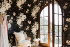 03 feel like a blooming garden with dark moody realistic wallpaper in your bedroom