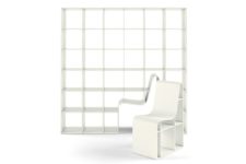 04 Bookchair is made of wooden fiber and is available only in white for a minimal feel