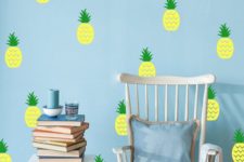 04 add cheer to your kid’s room with such bold pineapple decals