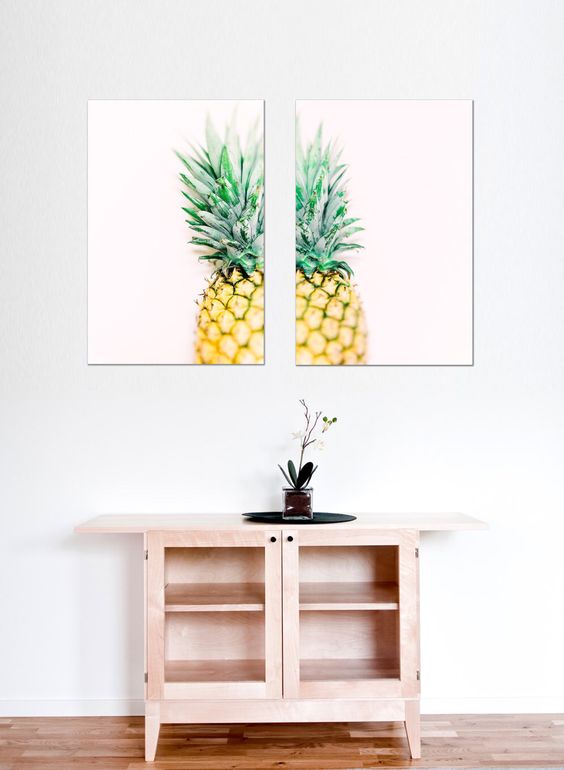 a cheerful pineapple double wall art will easily add fun to your space