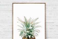 07 a watercolor pineapple wall art will cheer up any space