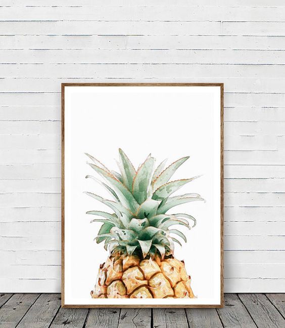a watercolor pineapple wall art will cheer up any space