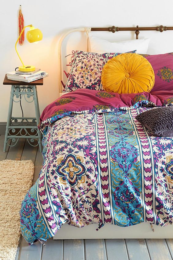 colorful textured bedding with eye-catchy prints and patterns