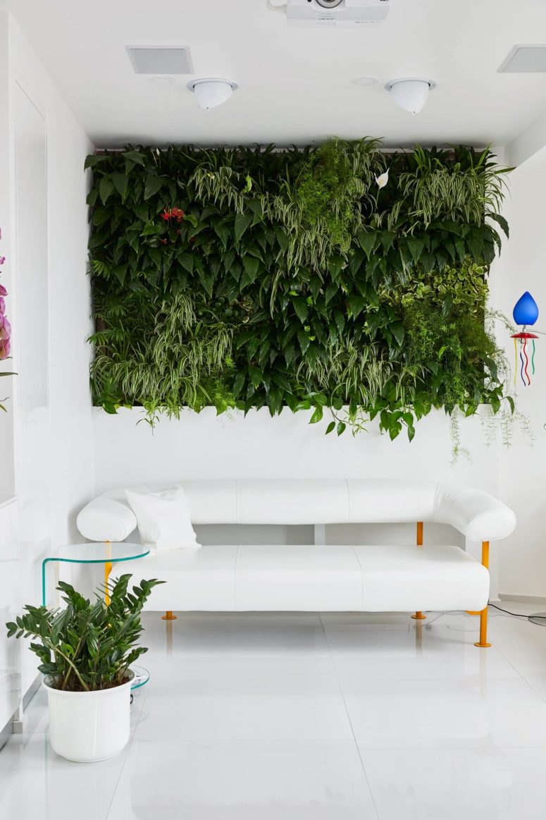 A green living wall is another hot trend, and it really adds a natural feel to the space