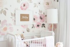 10 watercolor pink floral wallpaper is an ideal choice for a little princess’s room