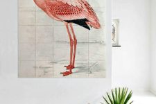 12 a coral flamingo wall art to add a tropical feel to your home